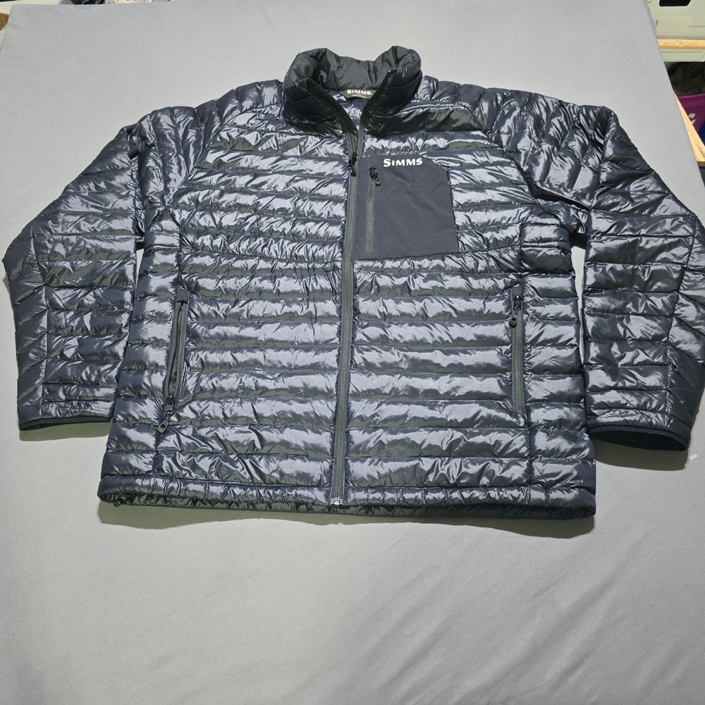 Simms ExStream Puffy Jacket Mens XL navy PrimaLoft Insulated Quilted Puffer
